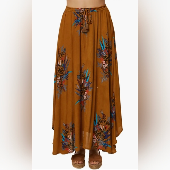 O'Neill Dresses & Skirts - O'Neill Brown Floral Maxi Skirt | Size Small